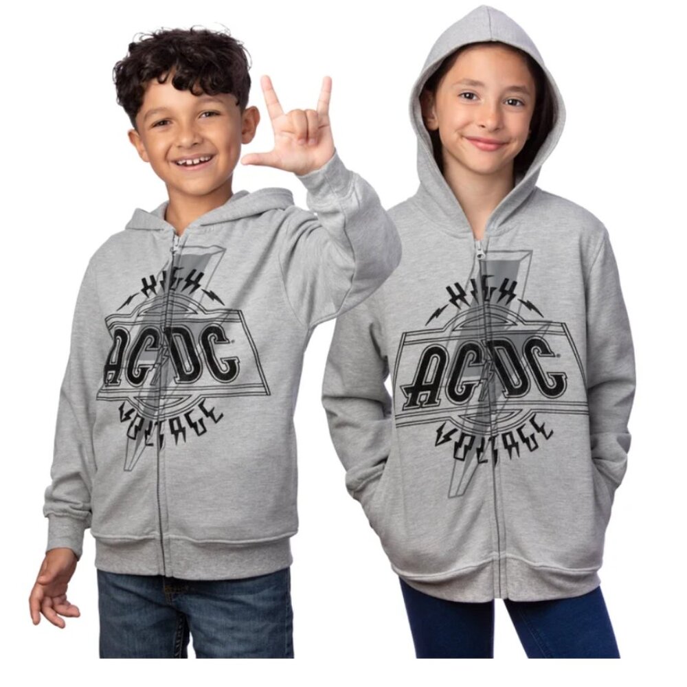 NEW! AC DC Youth Zippered Hoodie, Youth Size L (14/16)